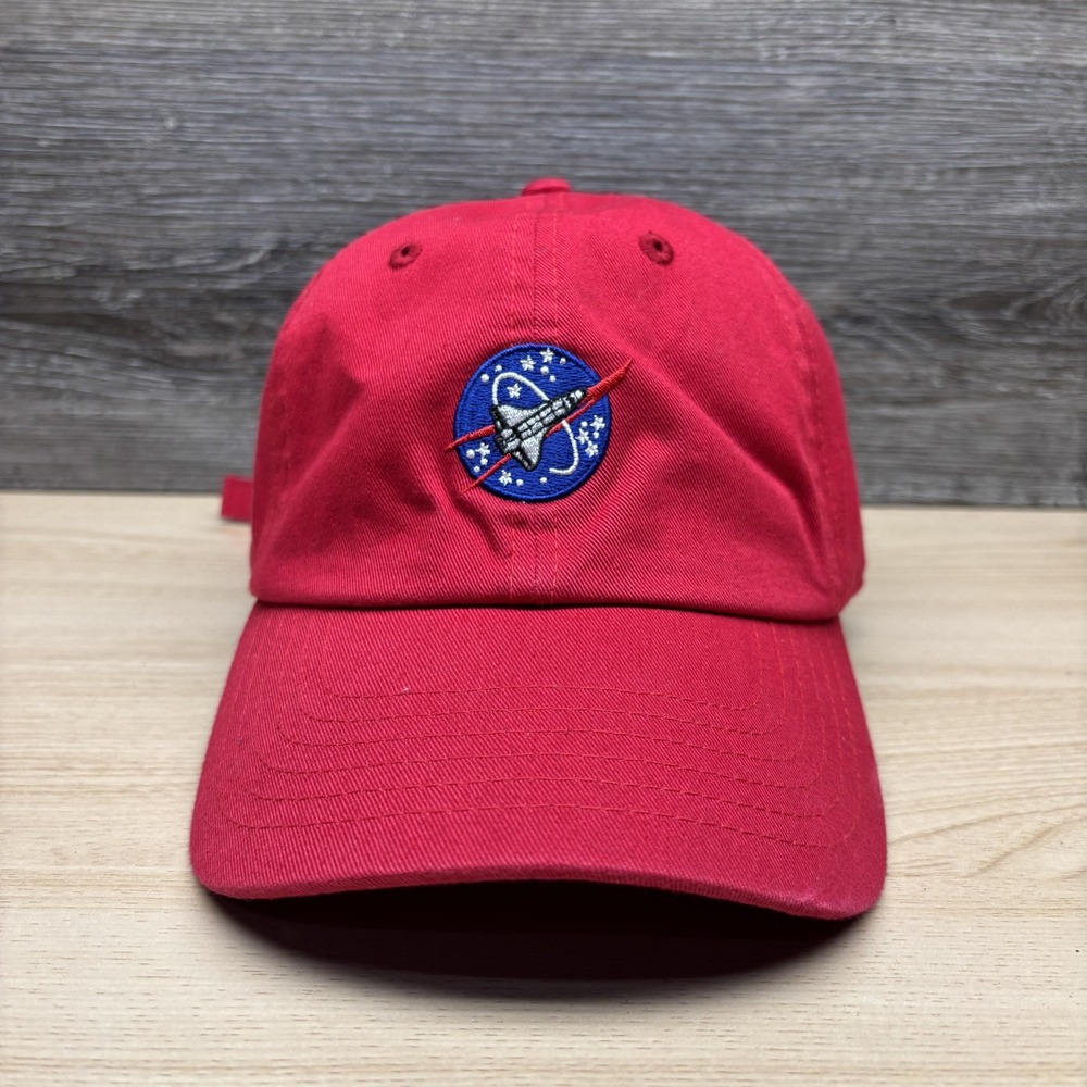 NASA Hat Cap Strap Back Red Embroidered Space Shuttle Patch Dad Mens KBETHOS